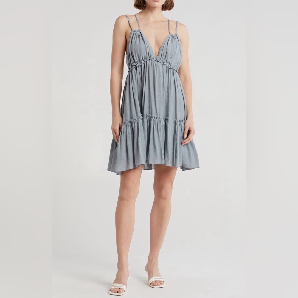 Wishlist Dove Double Strap Tiered Mini Dress‎